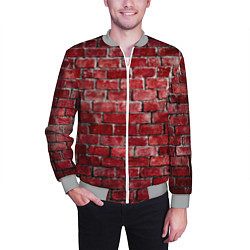 Бомбер мужской Текстура красного кирпича, цвет: 3D-меланж — фото 2