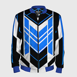 Бомбер мужской Blue and black stripes on a white background, цвет: 3D-синий