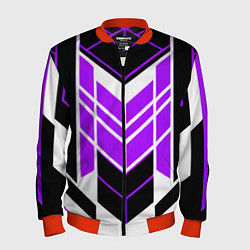 Мужской бомбер Purple and black stripes on a white background