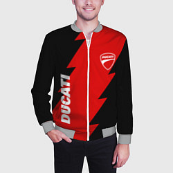 Бомбер мужской Ducati - logo, цвет: 3D-меланж — фото 2