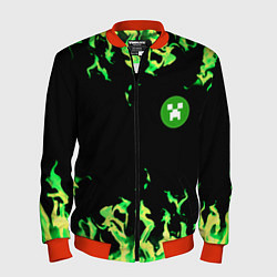 Бомбер мужской Minecraft green flame, цвет: 3D-красный