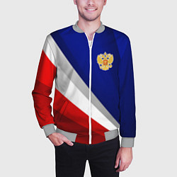 Бомбер мужской Россия - униформа федерации, цвет: 3D-меланж — фото 2