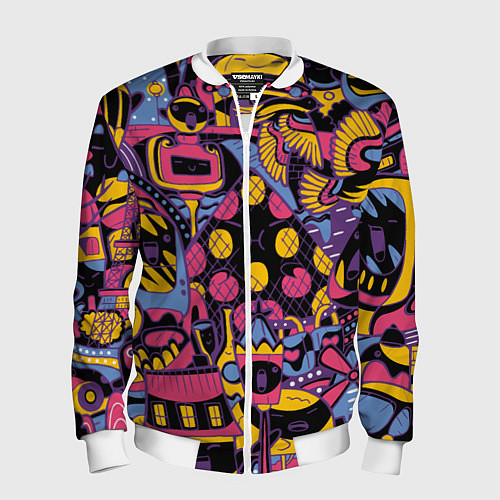 Мужской бомбер О Париж / 3D-Белый – фото 1