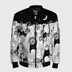 Мужской бомбер Коты с креативными хвостами