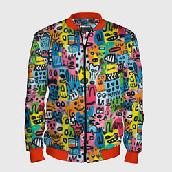 Мужской бомбер Весёлые лица абстрактные