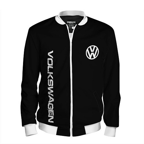 Мужской бомбер Volkswagen logo white / 3D-Белый – фото 1