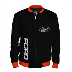 Бомбер мужской Ford logo white steel, цвет: 3D-красный