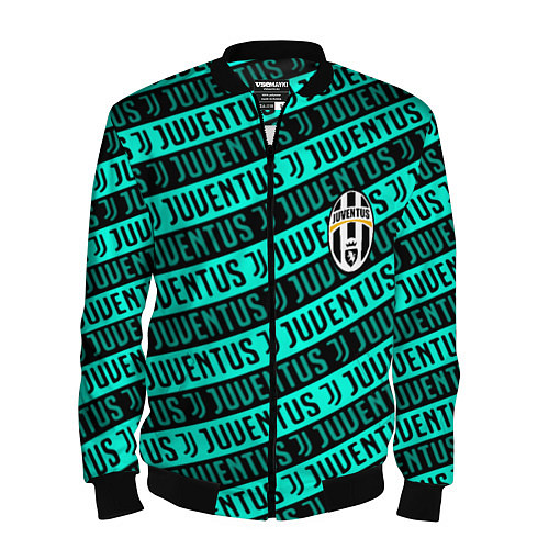 Мужской бомбер Juventus pattern logo steel / 3D-Черный – фото 1