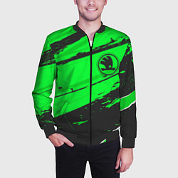 Бомбер мужской Skoda sport green, цвет: 3D-черный — фото 2