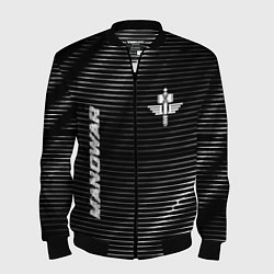 Бомбер мужской Manowar metal rock lines, цвет: 3D-черный