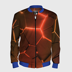 Мужской бомбер Оранжевые неоновые плиты в разломе