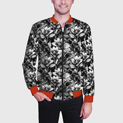 Бомбер мужской Вороны в цветах, цвет: 3D-красный — фото 2