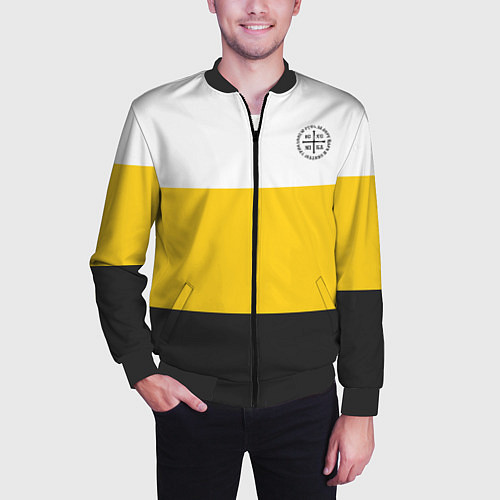 Мужской бомбер За веру царя и святую триединую Русь НИКА черная / 3D-Черный – фото 3