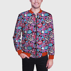 Бомбер мужской Смеющиеся монстры, цвет: 3D-красный — фото 2