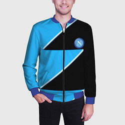 Бомбер мужской Napoli fc geometry blue, цвет: 3D-синий — фото 2
