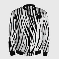 Мужской бомбер Полосатый чёрно-белый под зебру