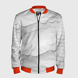 Бомбер мужской Белая чешуя змеи, цвет: 3D-красный