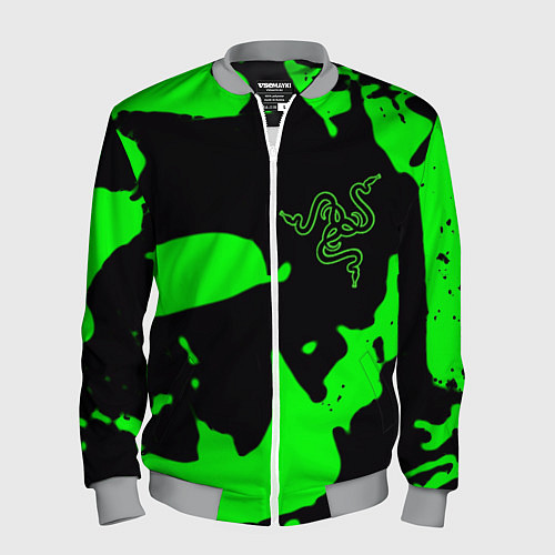 Мужской бомбер Razer кислотный стиль краски / 3D-Меланж – фото 1