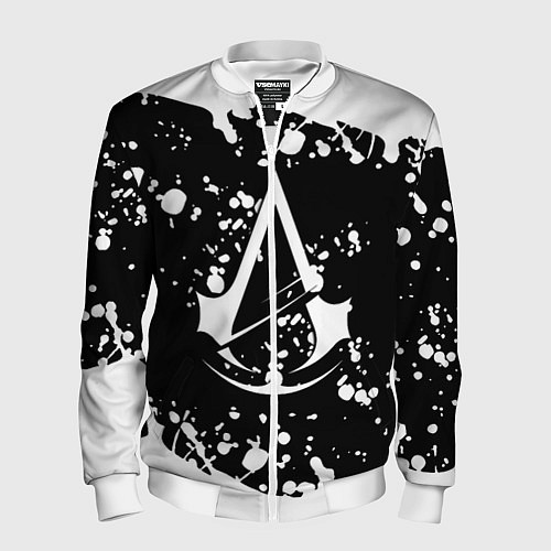 Мужской бомбер Assassins Creed logo краски / 3D-Белый – фото 1