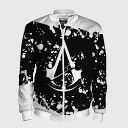 Бомбер мужской Assassins Creed logo краски, цвет: 3D-белый