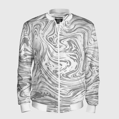 Мужской бомбер Мрамор абстракция / 3D-Белый – фото 1