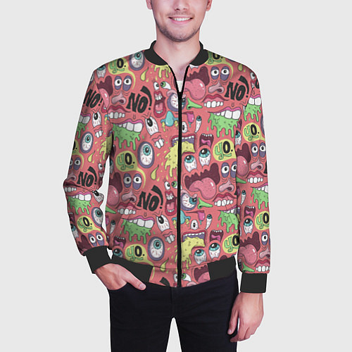 Мужской бомбер Монстры ой ой нет / 3D-Черный – фото 3