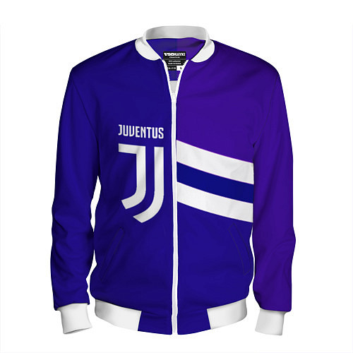 Мужской бомбер Juventus sport geometry line / 3D-Белый – фото 1