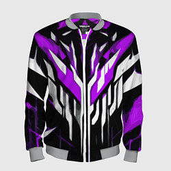 Бомбер мужской Purple and white abstraction on a black background, цвет: 3D-меланж