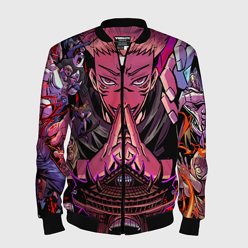 Мужской бомбер Магическая битва Сукуна расширение территории / 3D-Черный – фото 1