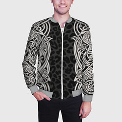 Бомбер мужской Скандинавский кельтский узор, цвет: 3D-меланж — фото 2