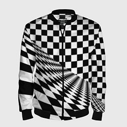 Мужской бомбер Шахматная психоделика иллюзия