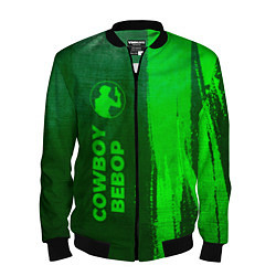 Бомбер мужской Cowboy Bebop - green gradient по-вертикали, цвет: 3D-черный