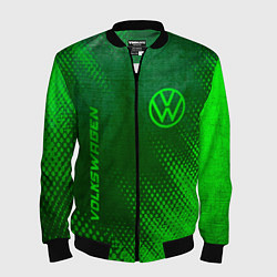 Мужской бомбер Volkswagen - green gradient вертикально