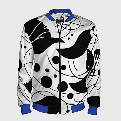 Мужской бомбер Fashion abstraction - ai art fantasy / 3D-Синий – фото 1