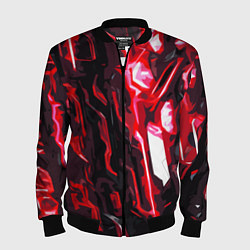 Бомбер мужской Красно-чёрная киберпанк абстракция, цвет: 3D-черный