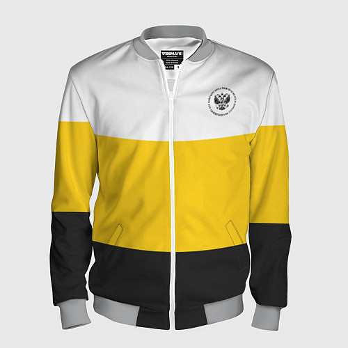 Мужской бомбер Сокрушу пред ним врагов его герб черный / 3D-Меланж – фото 1