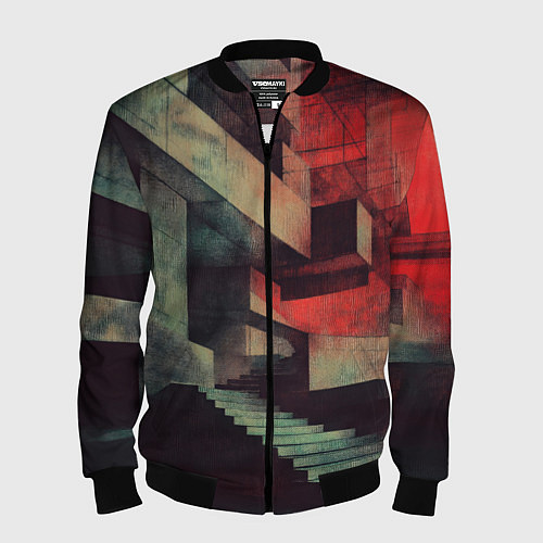 Мужской бомбер Бетонный брутализм / 3D-Черный – фото 1