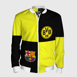 Бомбер мужской Barcelona x Borussia, цвет: 3D-белый