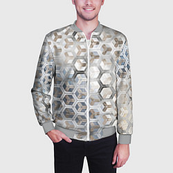 Бомбер мужской Зеркальные соты с переливами света, цвет: 3D-меланж — фото 2