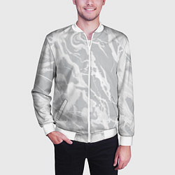 Бомбер мужской Светлый серый абстракция, цвет: 3D-белый — фото 2