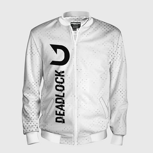 Мужской бомбер Deadlock glitch на светлом фоне по-вертикали / 3D-Белый – фото 1