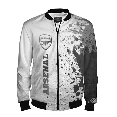 Мужской бомбер Arsenal - white gradient по-вертикали / 3D-Черный – фото 1