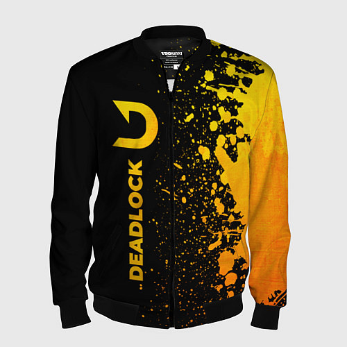 Мужской бомбер Deadlock - gold gradient по-вертикали / 3D-Черный – фото 1