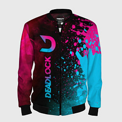 Бомбер мужской Deadlock - neon gradient по-вертикали, цвет: 3D-черный