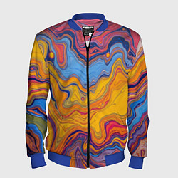 Мужской бомбер Поток разноцветной краски