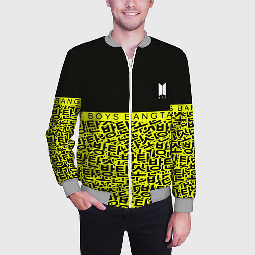 Мужской бомбер BTS pattern kpop / 3D-Меланж – фото 3