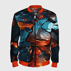 Мужской бомбер Разломленные камни с янтарным свечением