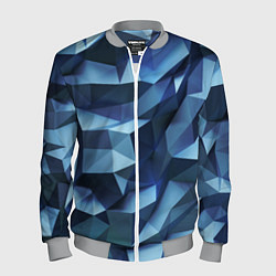 Мужской бомбер Искаженная синяя геометрия