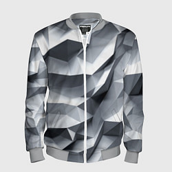 Мужской бомбер Белая геометрия с искажением