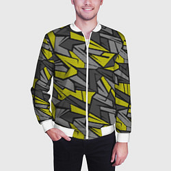 Бомбер мужской Абстрактный геометрический паттерн, цвет: 3D-белый — фото 2